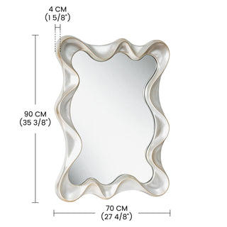 Large Asymmetrical Silver Wall Mirror - 35.4"×27.6"