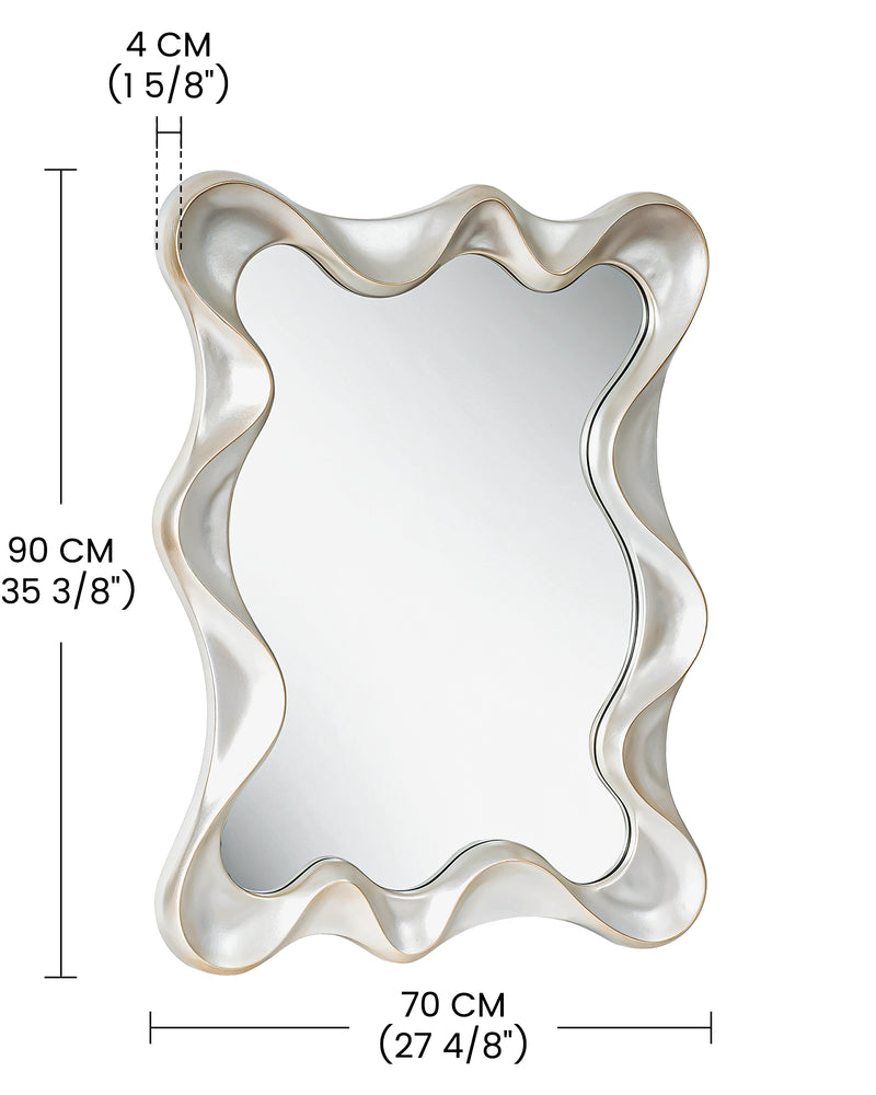 Large Asymmetrical Silver Wall Mirror