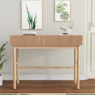 Shyfoy Solid Wood Console Table with 2-Drawer
