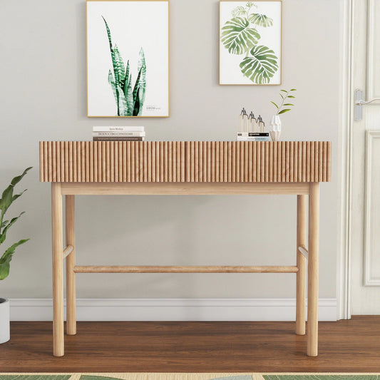 Shyfoy Solid Wood Console Table with 2-Drawer