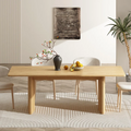 Beige  Modern Rectangular Extendable Dining Table