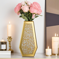 Glod  Crushed Diamond Vase Large Mirrored Flower Vases Home Decor