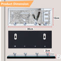 Mirrored Key Holder for Wall Decorative LOVE Letter Sign Plaque Key Hanger for Wall Decor with 4 Crystal Hooks