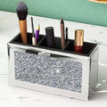 Crushed Diamond Three Compartments Deluxe Cosmetic Makeup Beauty Organizer