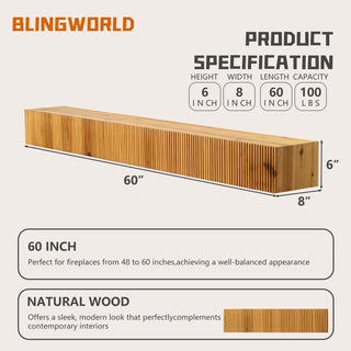 Rustic Fireplace Shelf Mantel Floating Shelf