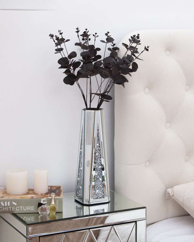 SHYFOY Flower Vase Crushed Diamond Mirrored Vases for Home Decor