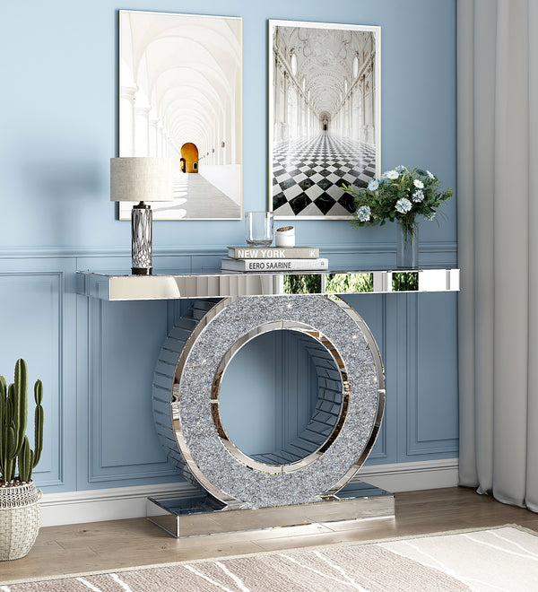 Glam Entry Console Table Mirror Accent Table