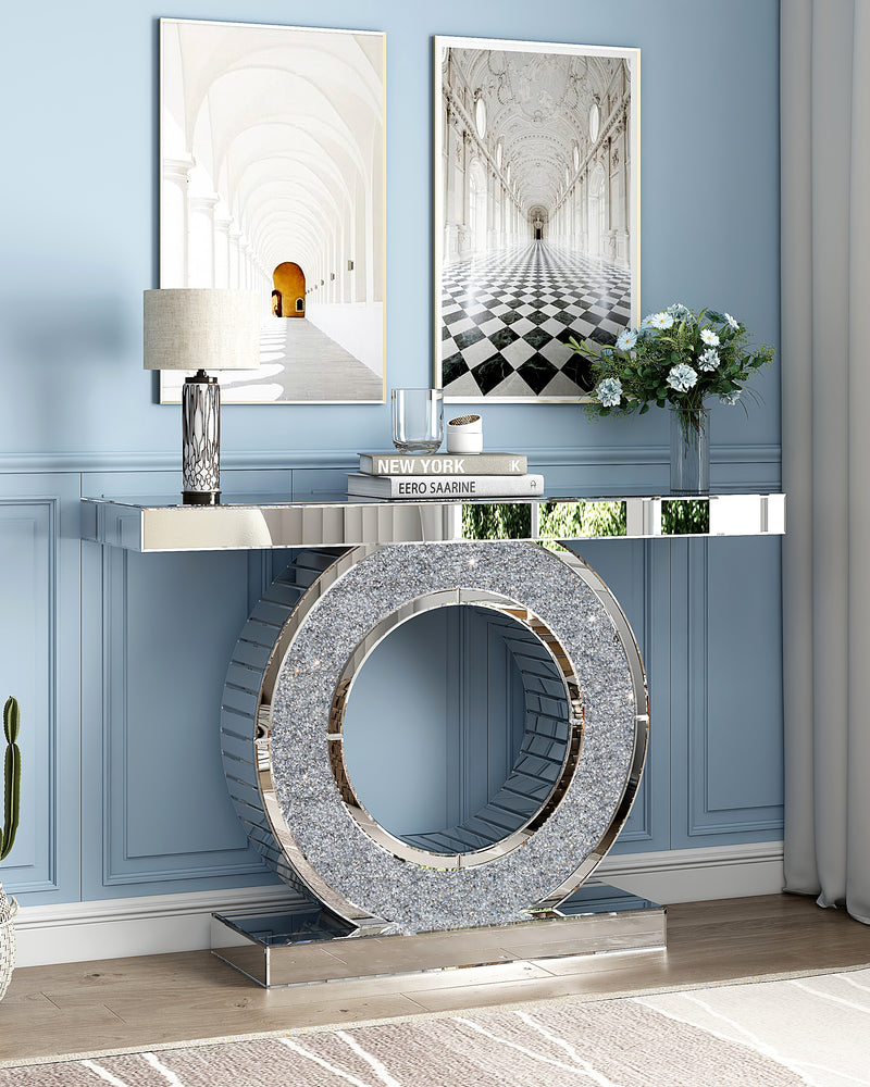Glam Entry Console Table Mirror Accent Table