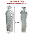 Crushed Diamond Floor Vase, Large Silver Mirror Tall Vases for Floor