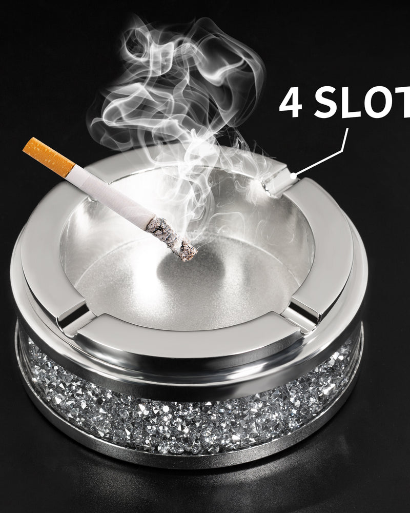 Ashtray for Cigarettes, Cool Glass Ashtray, Cute Home Ashtrays for Weed Crushed Diamond Home Decor