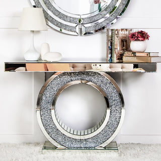 Glam Entry Console Table Mirror Accent Table