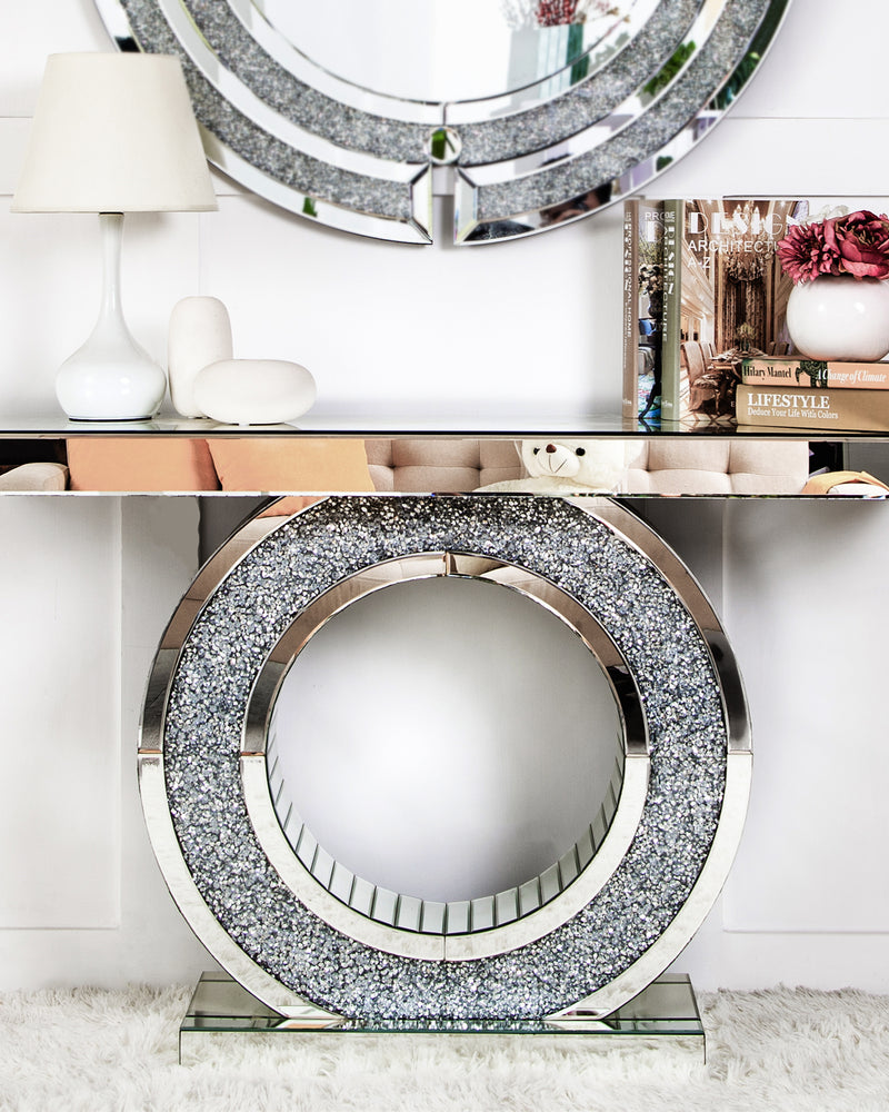 Glam Entry Console Table Mirror Accent Table
