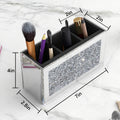 Crushed Diamond Three Compartments Deluxe Cosmetic Makeup Beauty Organizer